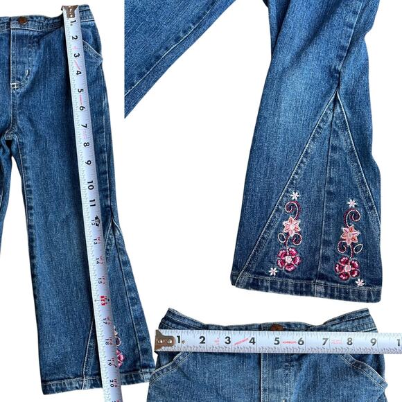 Disney Kids Winnie the Pooh Floral Flare Jeans Kids Sz 3T - Picture 4 of 5